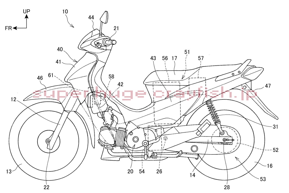 Patente de moto híbrida de Honda