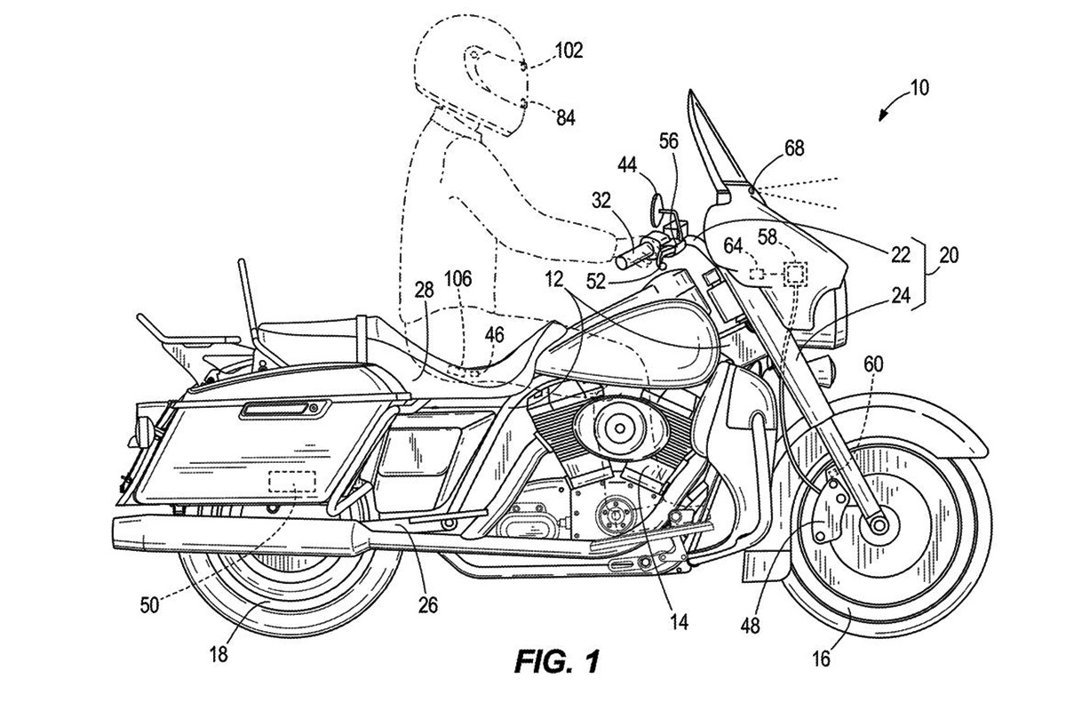 Patente Harley-Davidson frenada emergencia