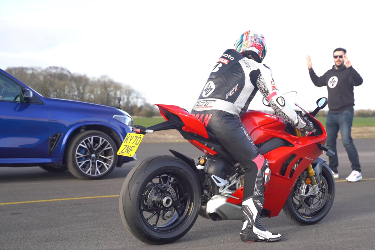 El 0-100 del coche es tremendo, pero la Ducati lo supera
