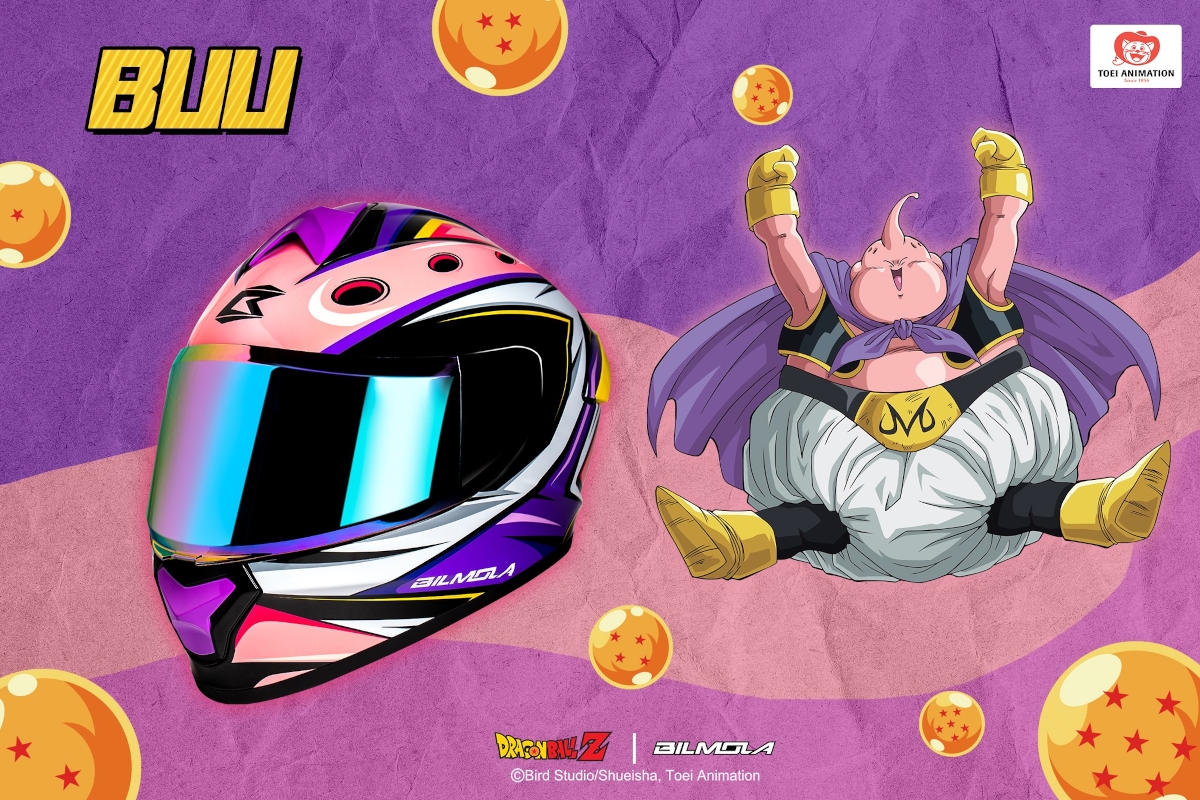 El casco de moto de Buu creado por Bilmola