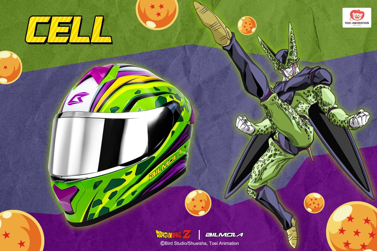 El casco de moto de Célula creado por Bilmola