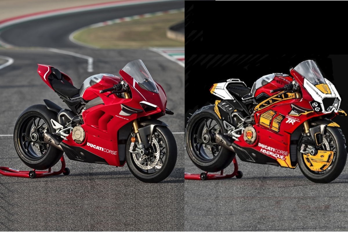 La Ducati Panigale V4 de 2019 y la Ducati Panigale V4 'Iberique' frente a frente