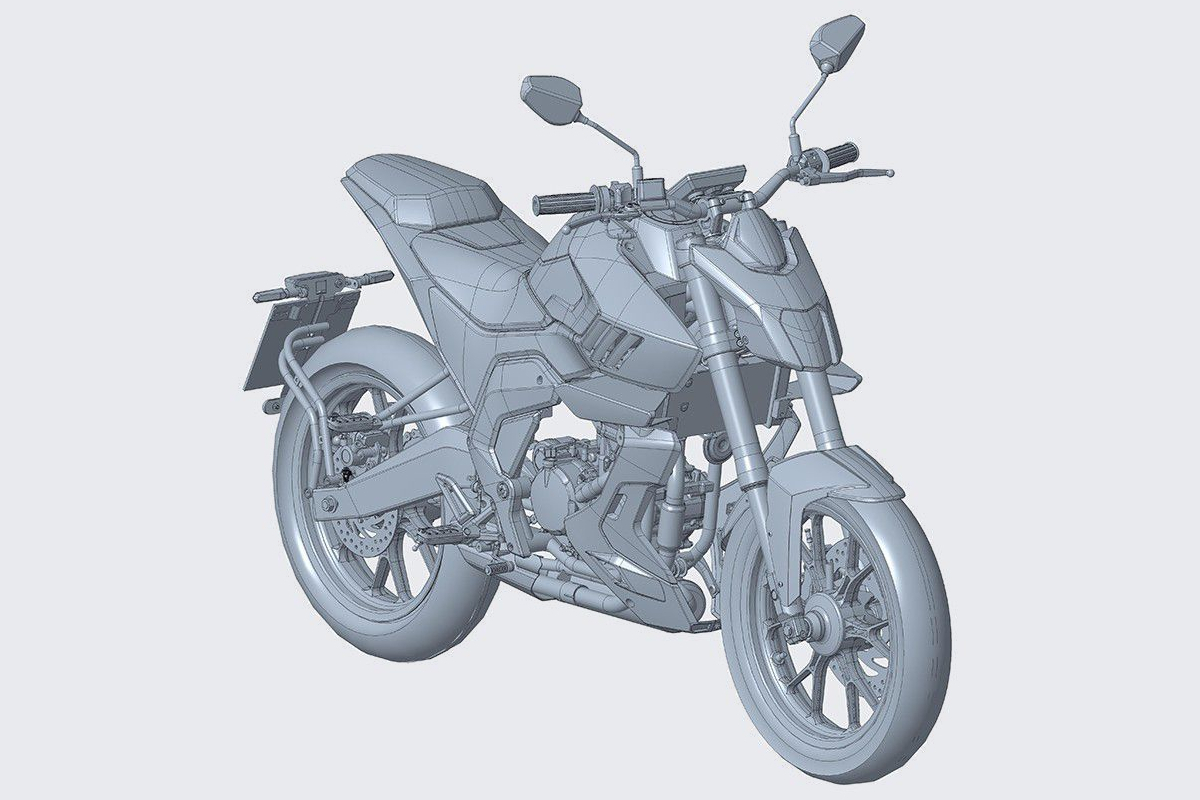 La nueva moto de 125 que prepara FB Mondial luce este vanguardista aspecto