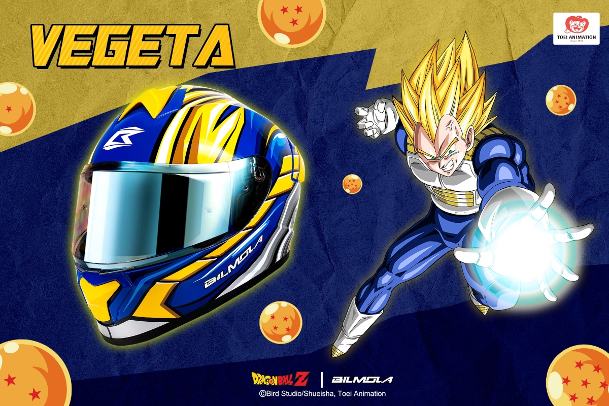 El casco de moto de Vegeta creado por Bilmola