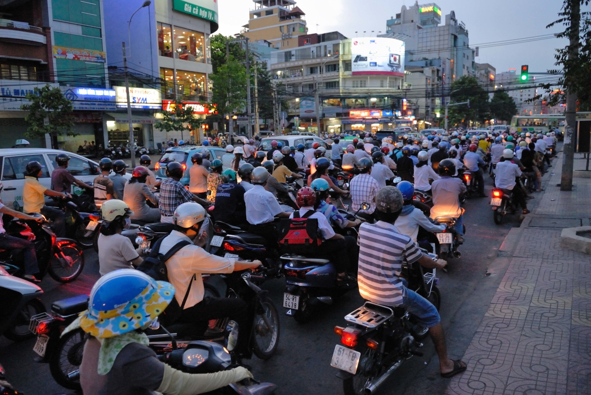 Tráfico en Vietnam, uno de los países con más motos del mundo
