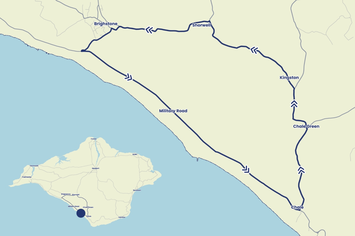 El trazado de la carrera de la Isla de Wight