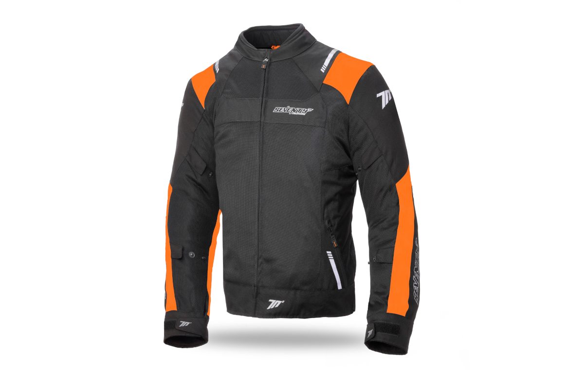 Chaqueta para moto de hombre de Seventy Degrees modelo SD-JR52 naranja