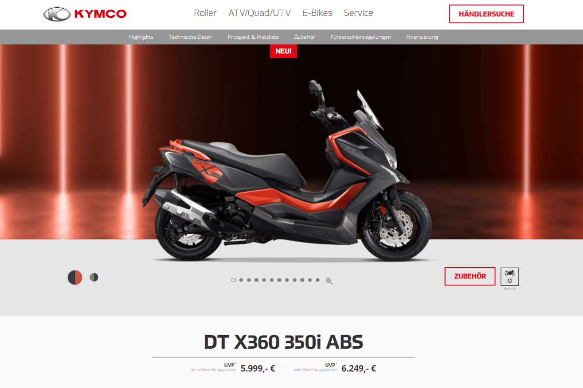 La KYMCO DT X360 ya está a la venta en Alemania