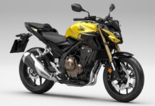 La nueva Honda CB500F 2022 en acabado Amarillo Perla Dusk