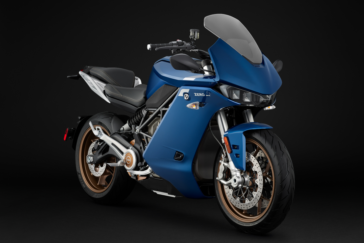 La moto eléctrica Zero SR/S en acabado Blue Premium