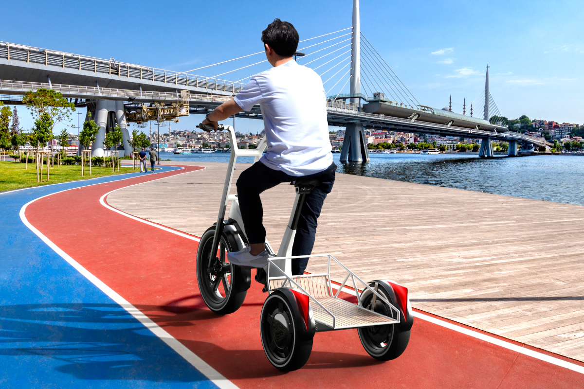 El nuevo triciclo eléctrico BMW Dynamic Cargo, en acción