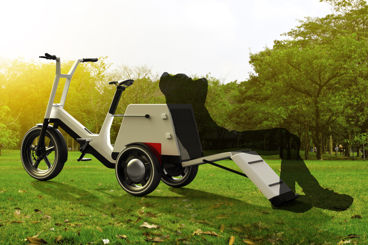 El triciclo eléctrico BMW Dynamic Cargo permitirá múltiples soluciones modulares