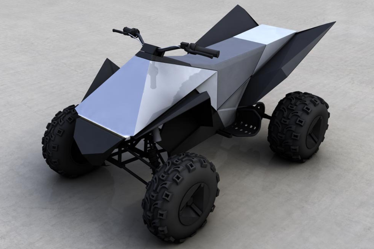 El Tesla Cyberquad renderizado por un artista digital