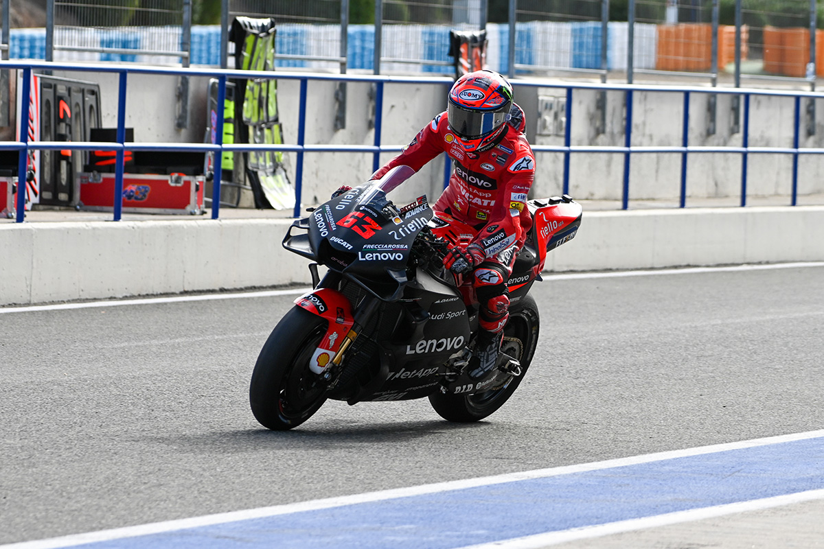 Pecco Bagnaia lideró la tabla de tiempos de los test de MotoGP 2022 en Jerez con su Ducati GP 22