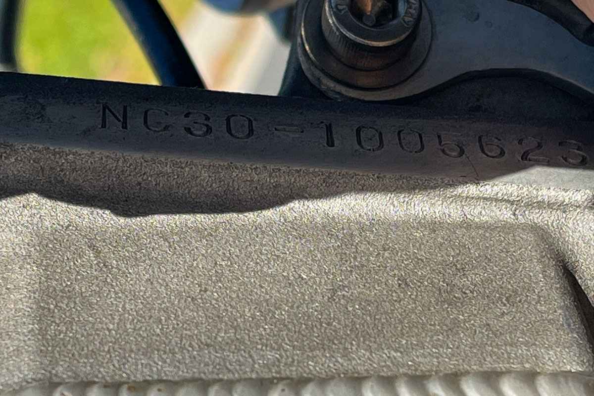 Número de bastidor de la moto