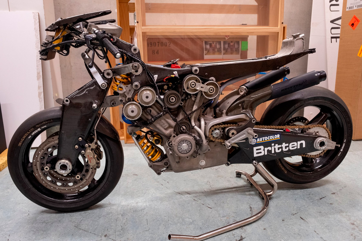El chasis de la Britten V1000, al descubierto por primera vez