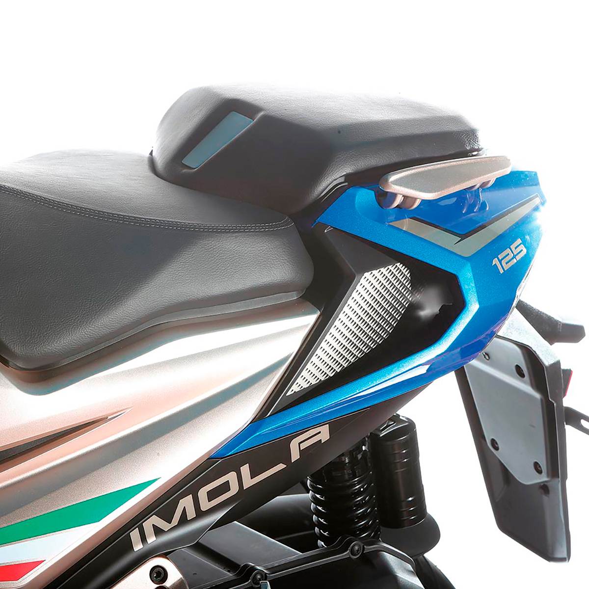 Detalle del asiento del nuevo scooter FB Mondial Imola