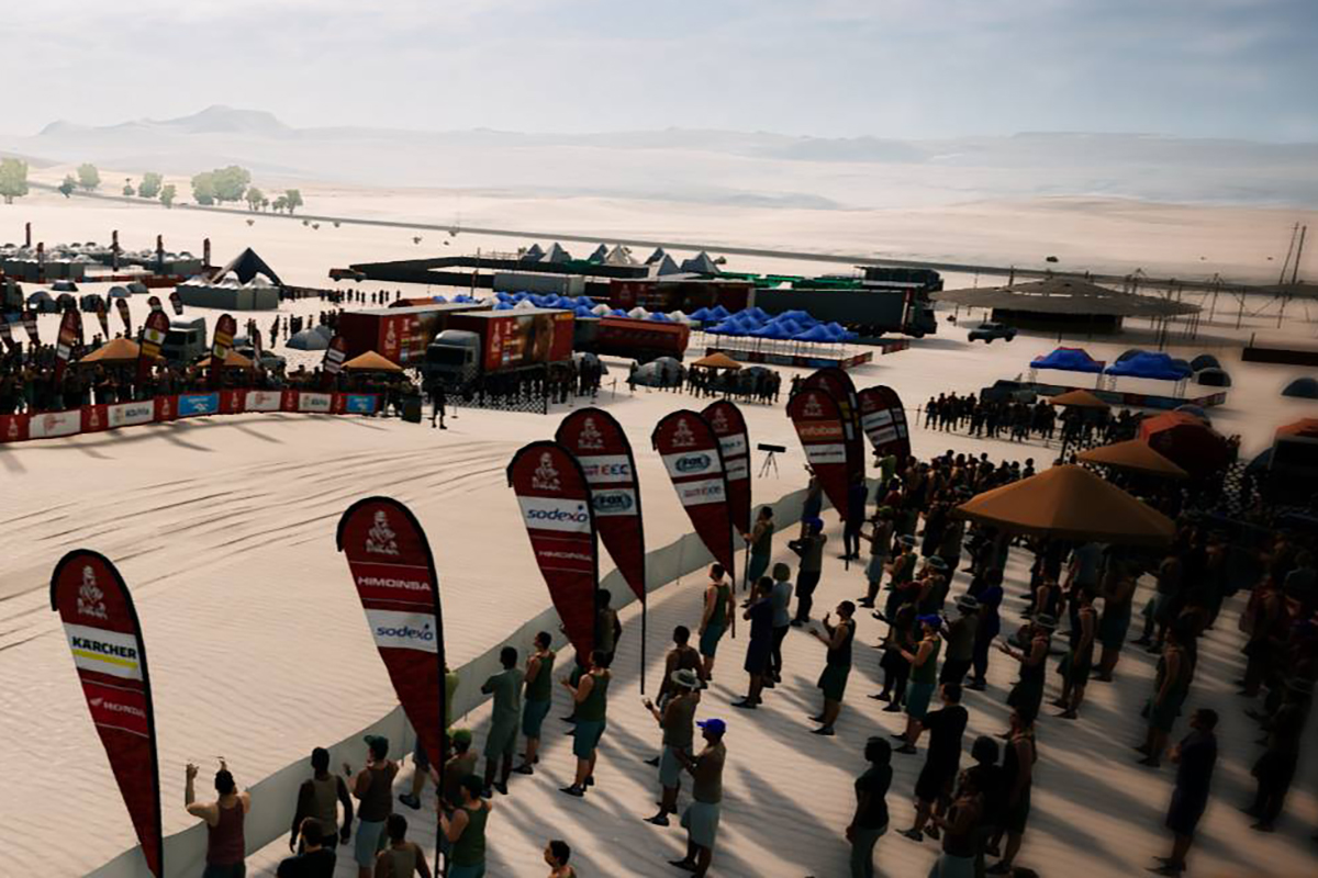Todo listo para dar salida a una de las etapas del Rally Dakar... En el videojuego