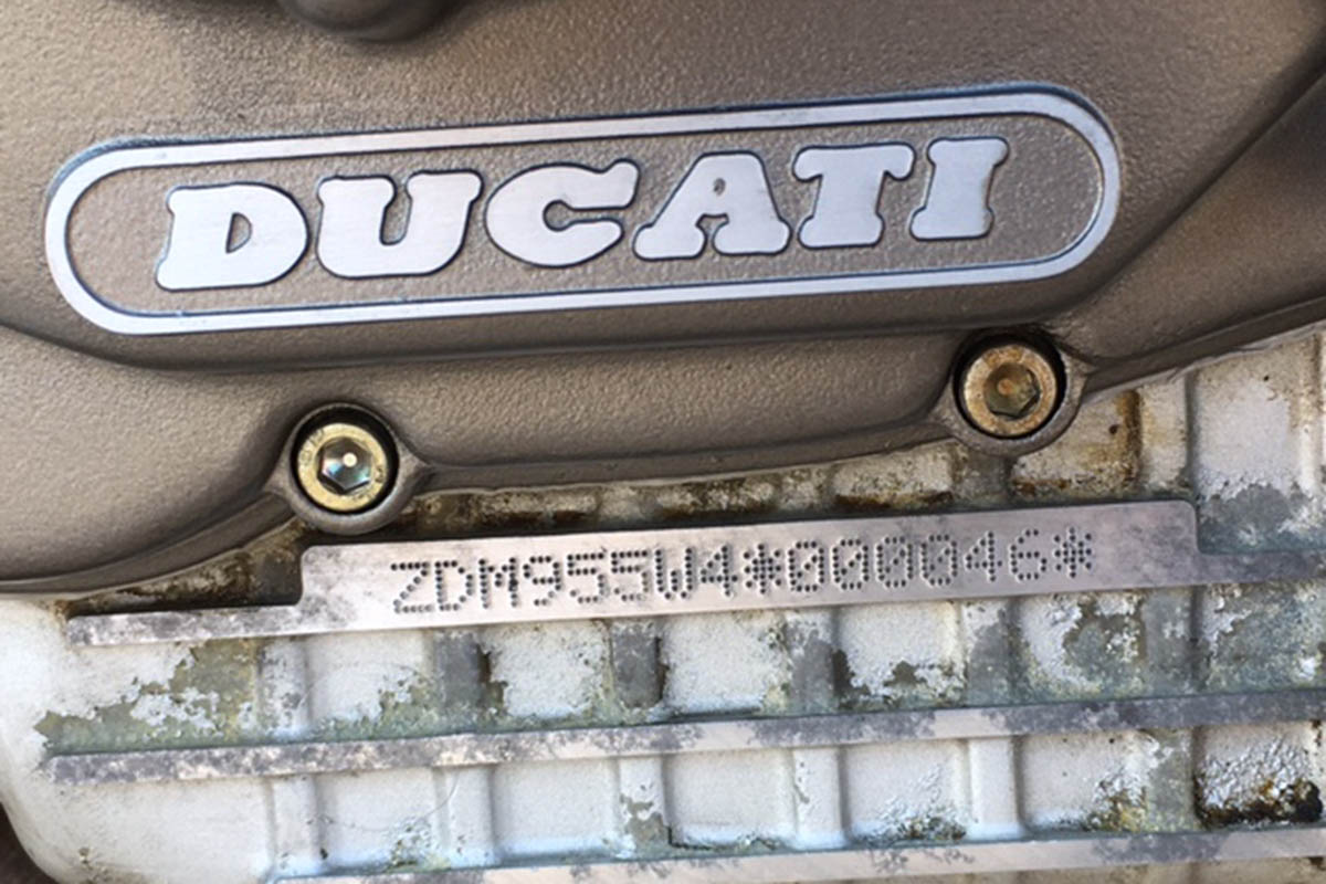 Número del motor de la Ducati 916 SPA