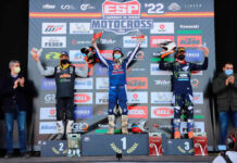 El primer podio de ÉliteMX1 con Jeffrey Herlings, Carlos Campano y José Antonio Butrón