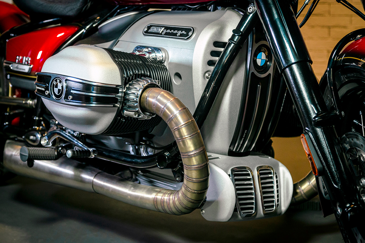 El bloque motor de la BMW R 18 Aurora luce muy diferente respecto al modelo original