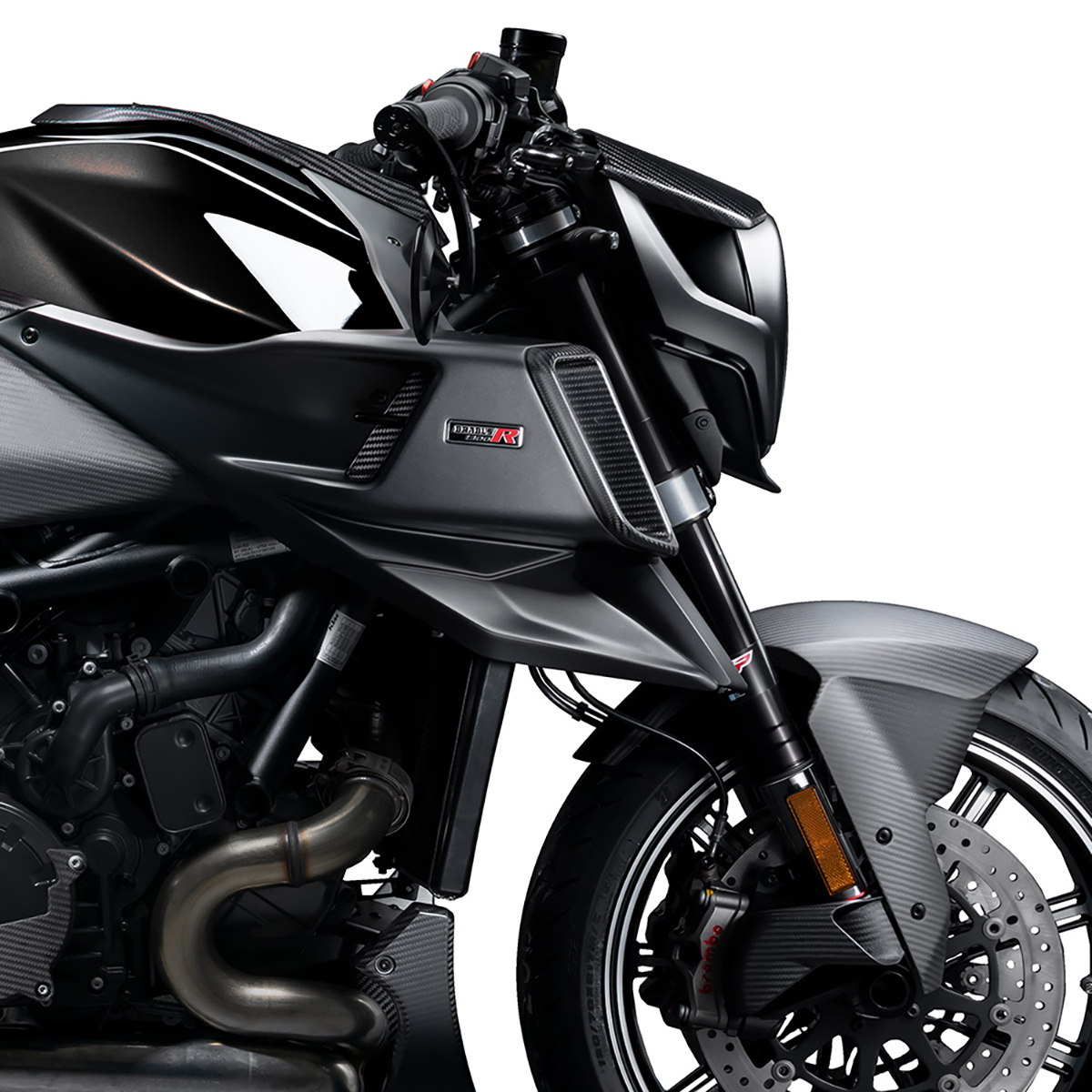 El carenado lateral de la KTM Brabus 1300 R cambia radicalmente la moto