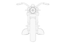 Dibujo conceptual del primer mini scooter eléctrico patentado por Brixton