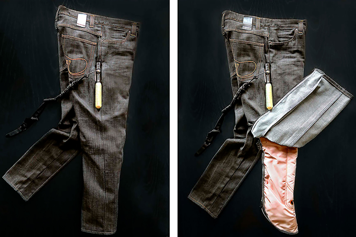 El interior de los nuevos pantalones airbag de Mo'Cycle
