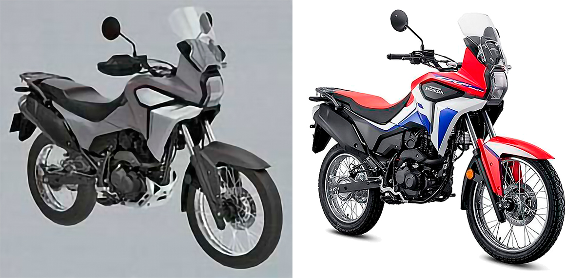 La Honda CRF190L india (izquierda) y la Honda CRF190L (derecha), con diferencias mínimas