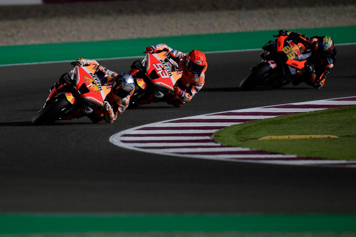 Pol lideró gran parte de la carrera con Marc tras él
