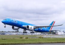 Los aviones muestran los colores típicos de la selección italiana en cualquier disciplina