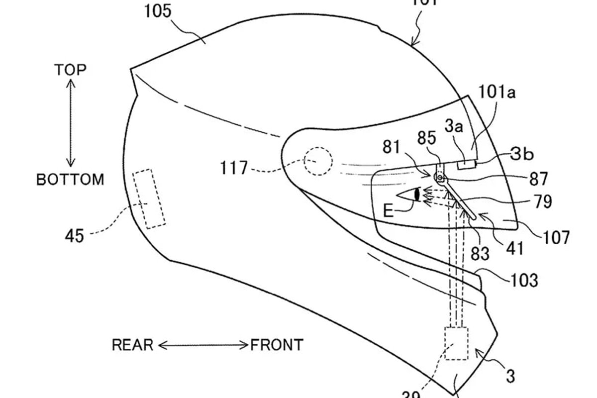 Bocetos sobre el diseño del Shoei 'Opticson'