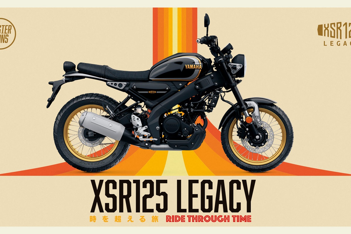 Nueva Yamaha XSR125 Legacy 2022 cartel publicitario