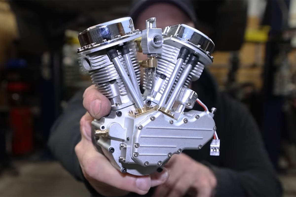 Este motor de Harley en miniatura suena y funciona como uno de verdad
