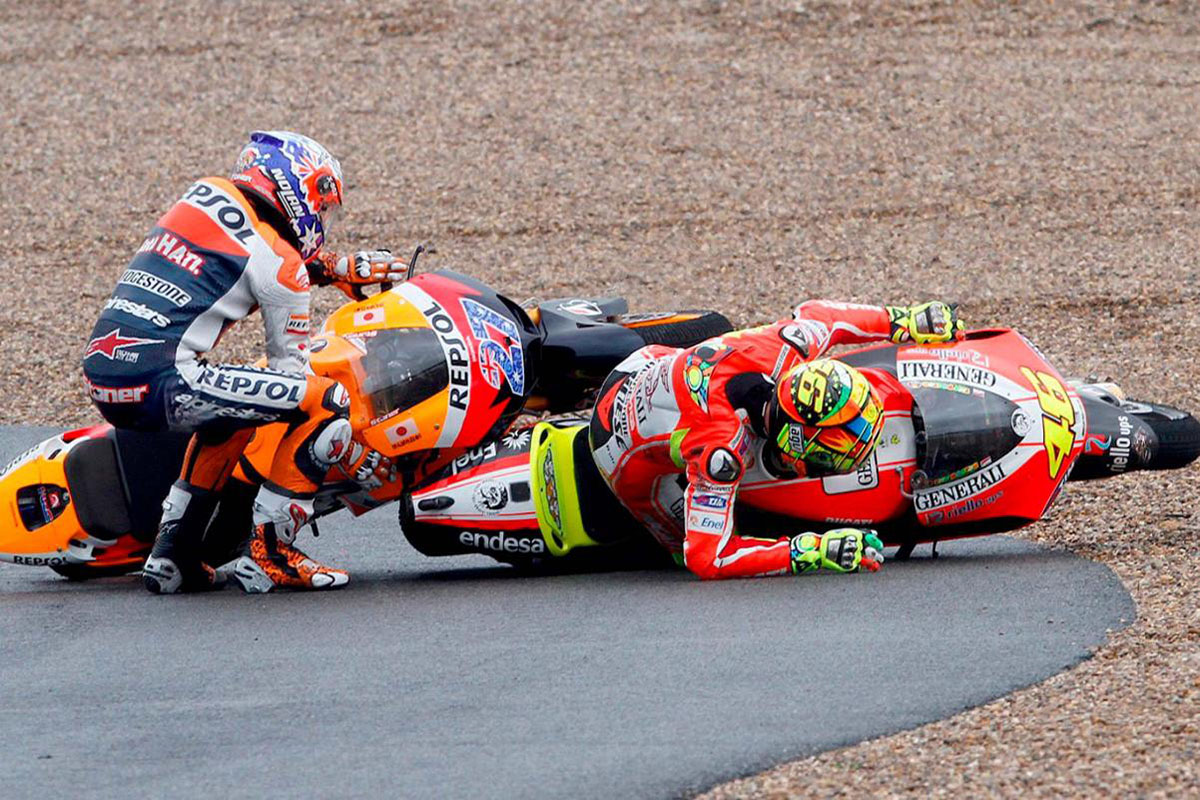 Aunque vivieron juntos momentos épicos, Rossi y Stoner fueron protagonistas en Jerez 2011