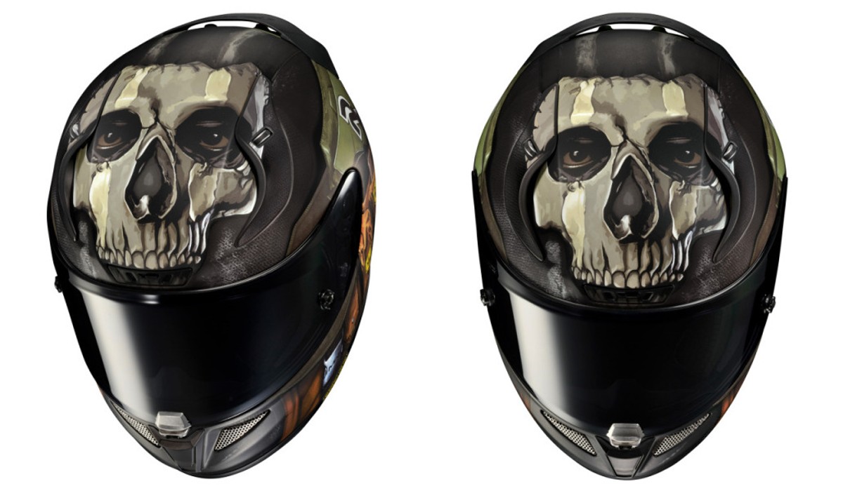 Diferentes vistas de la calavera del casco HJC