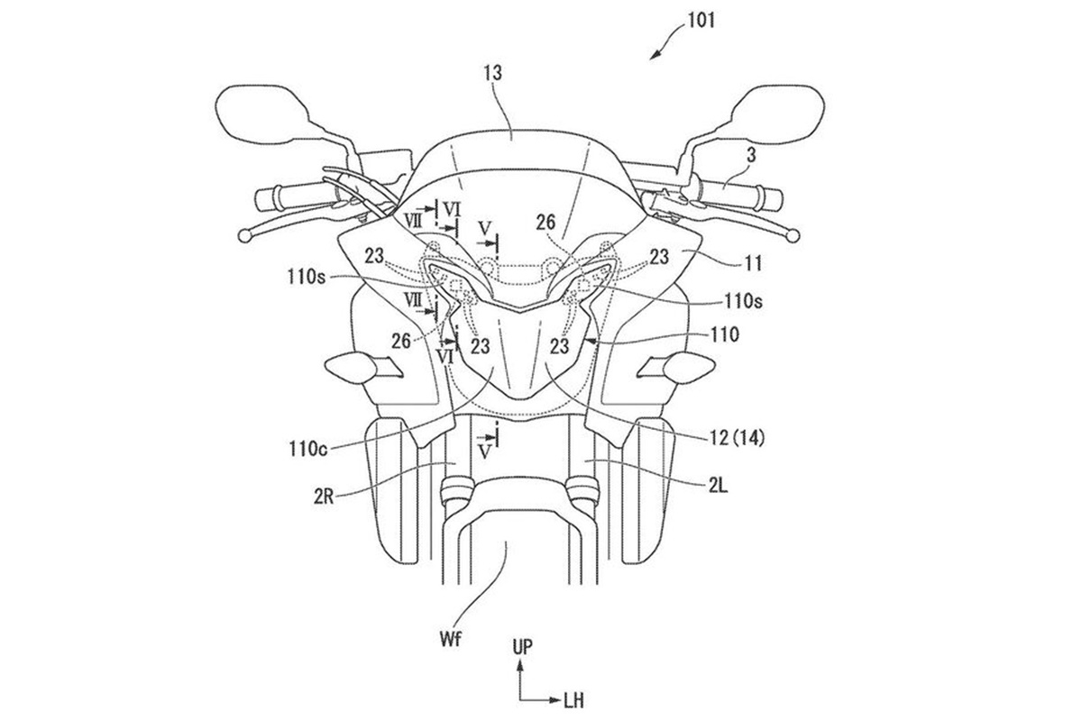 Patente de cámara frontal y soporte para Africa twin