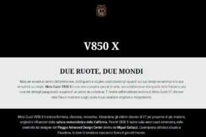 Pantallazo de la web de la Moto Guzzi V850 X
