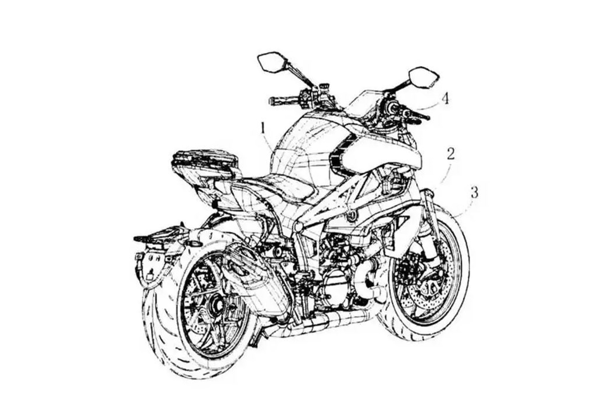 Imagen de la futura CFMoto 1250NK en el registro de patentes