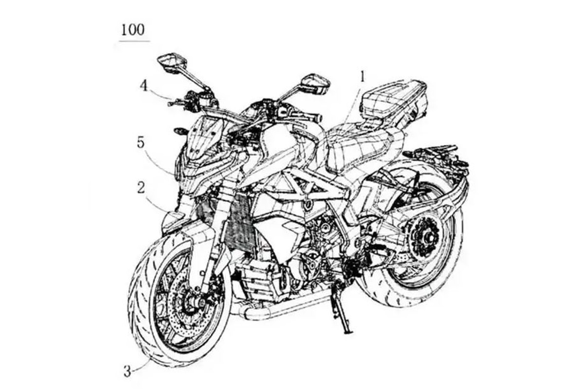 Imagen de la futura CFMoto 1250NK en el registro de patentes