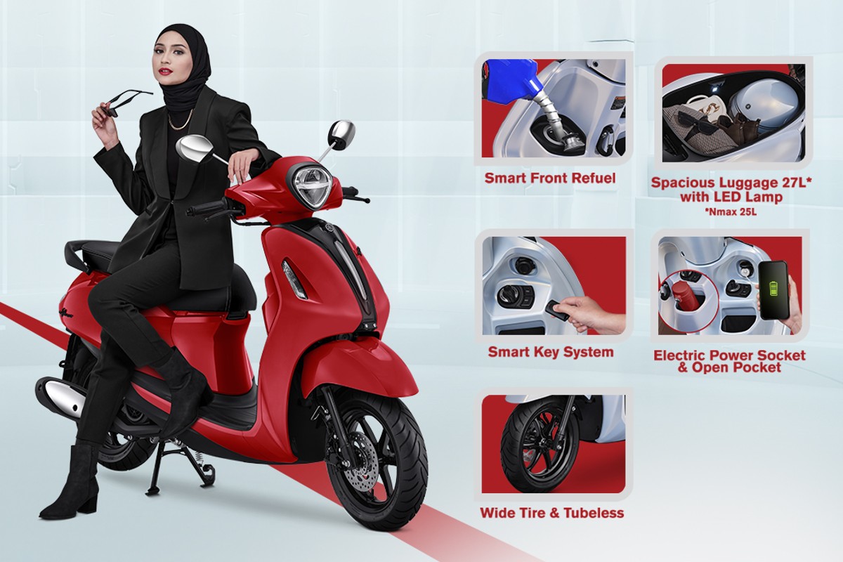 Anuncio promocional del scooter de Yamaha en Indonesia