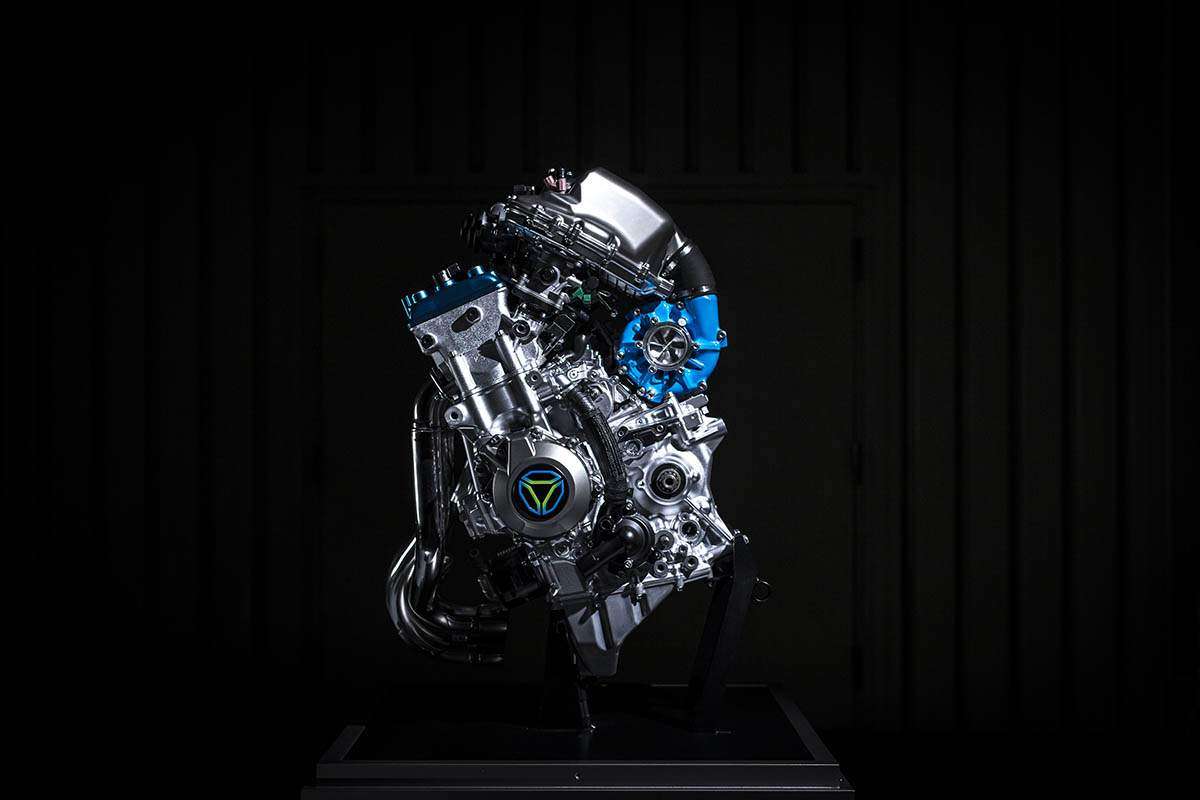 Kawasaki mostró su motor de hidrógeno, un concepto diferente