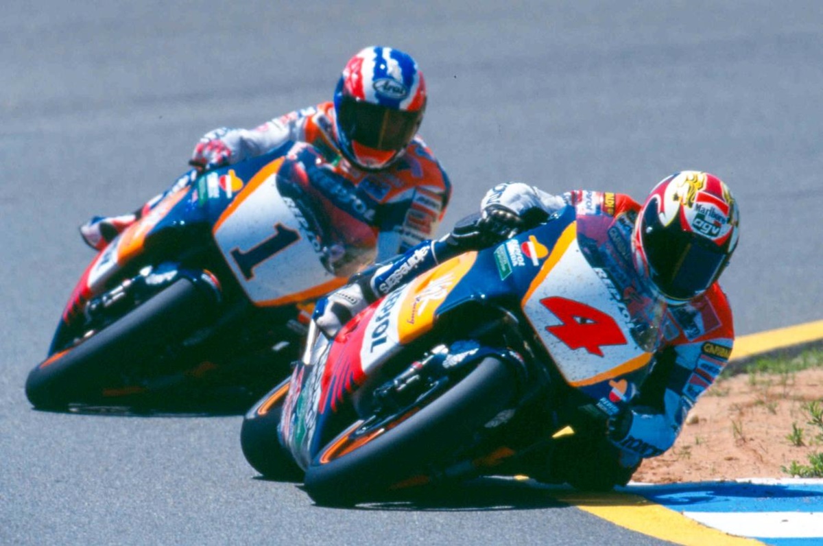 Doohan y Crivillé en el GP de Jerez 1996