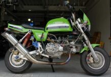 Replica Eddie Lawson sobre una Honda Monkey