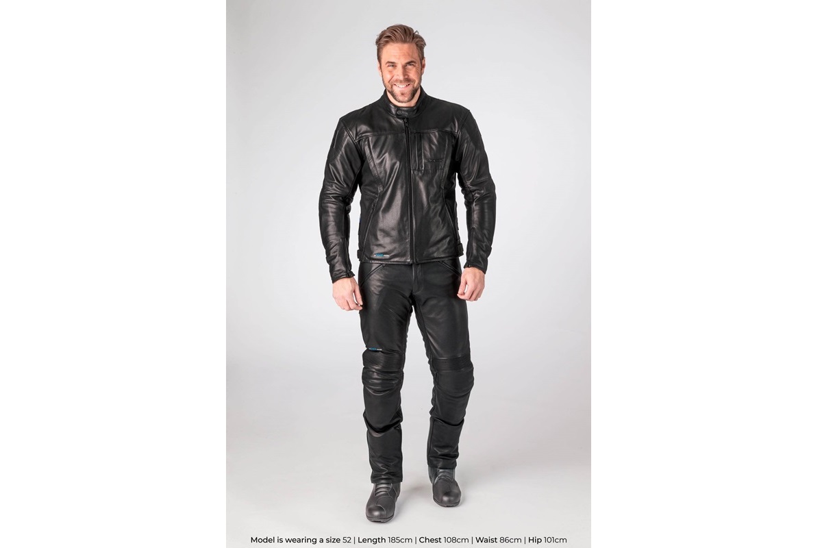 Chaqueta de cuero Racken y los pantalones Rinn