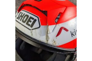 Shoei X-SPR Pro tras un accidente a 220 km/h