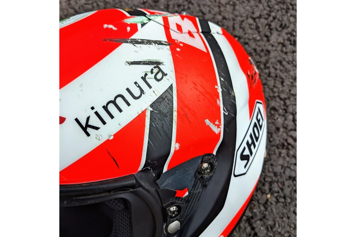 Shoei X-SPR Pro tras un accidente a 220 km/h