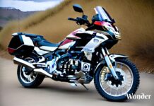 Ver la Gold Wing elevada y con llantas de radios es llamativo