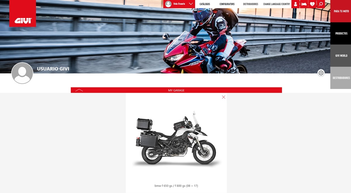 MyGARAGE, el nuevo portal virtual de GIVI