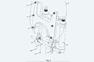 Registro de patente de un parabrisas basculante de BMW Motorrad